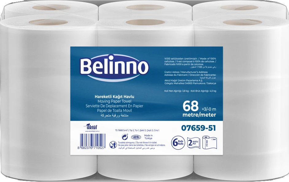 Belinno Professional Паперові рушники 6 рулонів, 68 м
