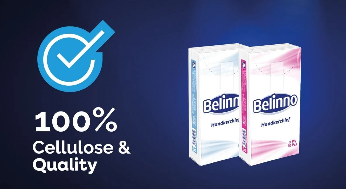 Носові хустинки Belinno — 100% целюлоза